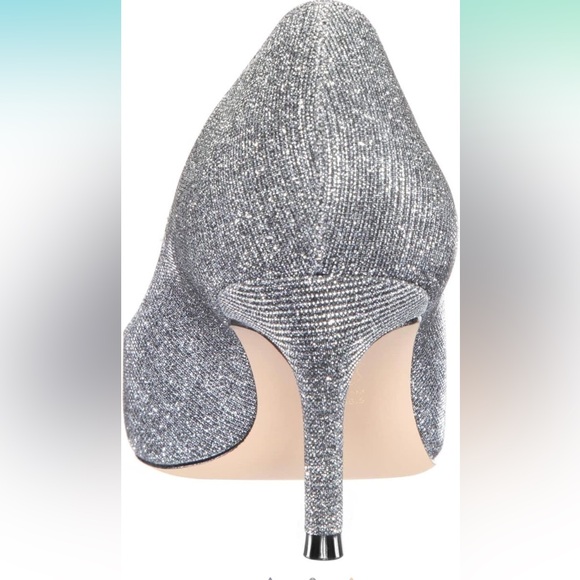 Niña Sparkle Silver Dress Pump Shoes 3” Heel New 9 Wide width - Picture 5 of 7
